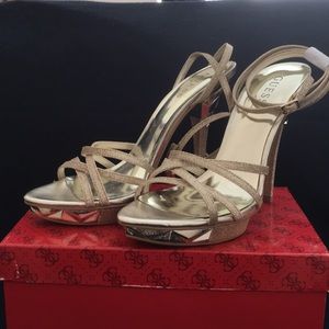 Sexy gold strapped heels - Size 10M - GUESS